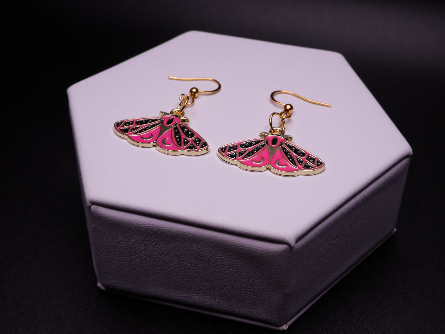 Stellar Ruby Moth Earrings
