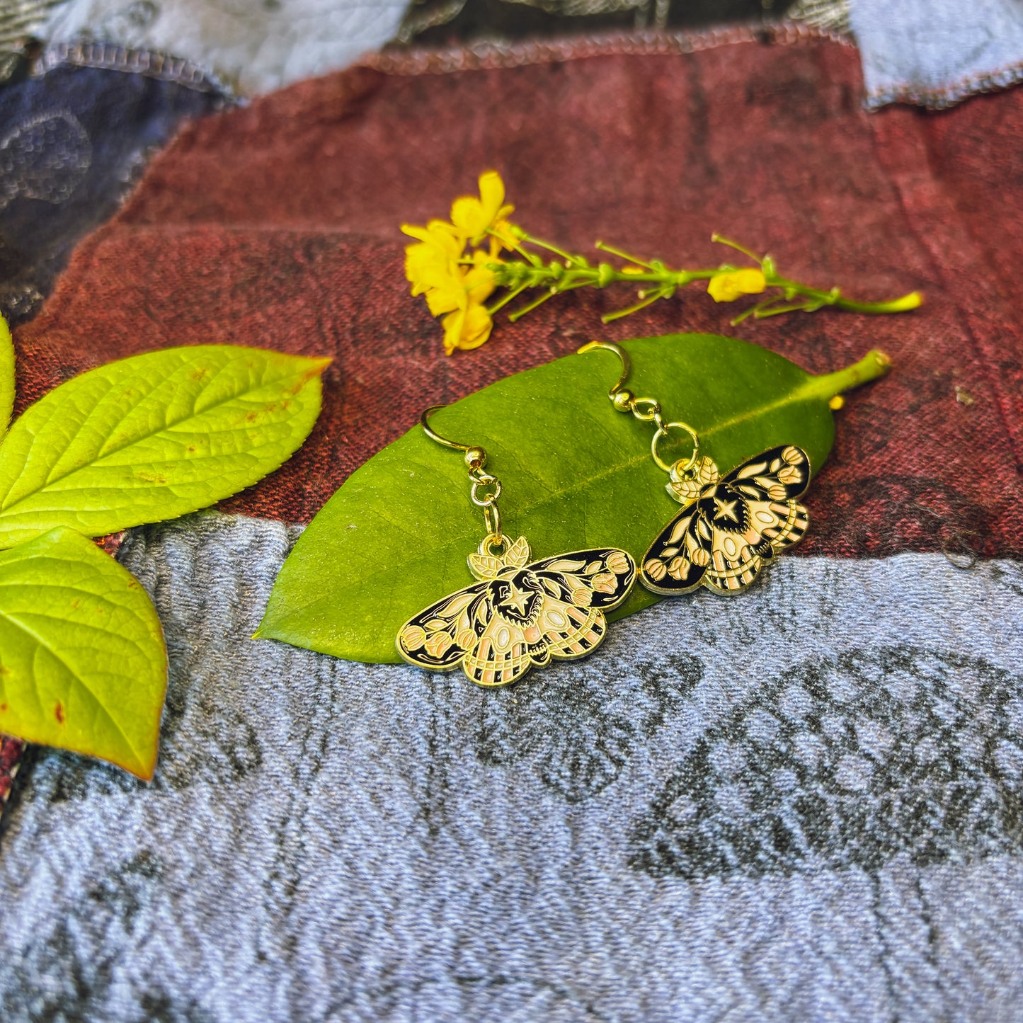 Dusky Bloom Moth Earrings
