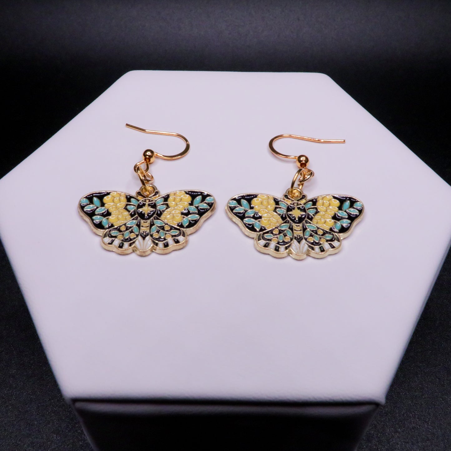 Marigold Garden Moth Earrings
