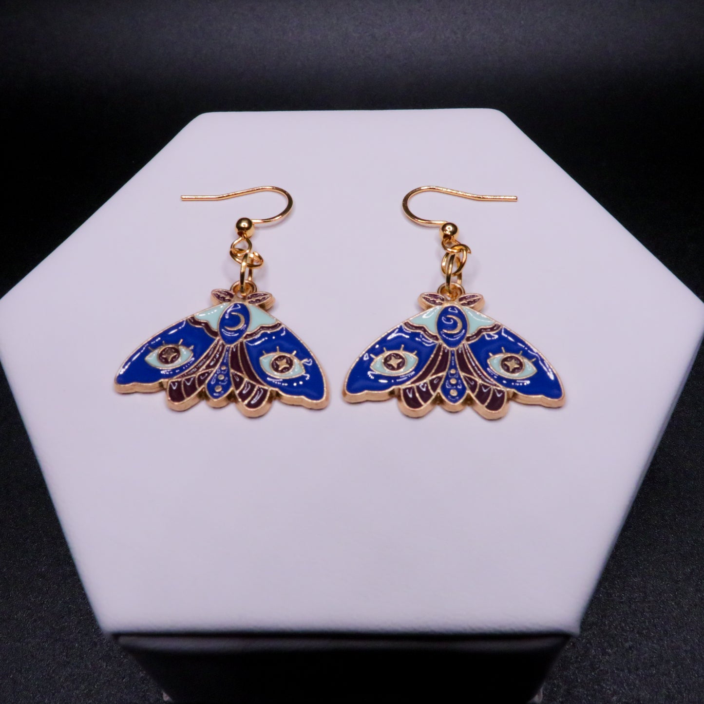 Lunar Eye Moth Earrings