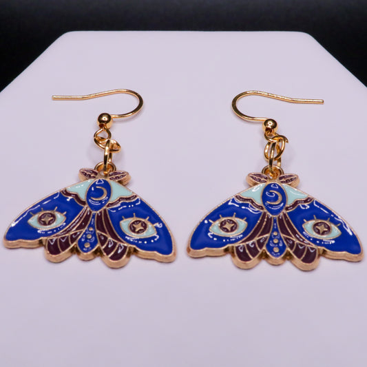 Lunar Eye Moth Earrings