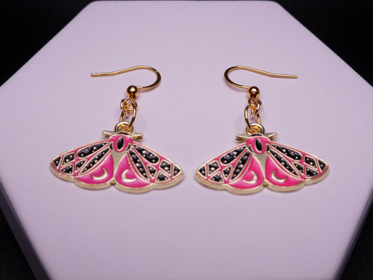 Stellar Ruby Moth Earrings