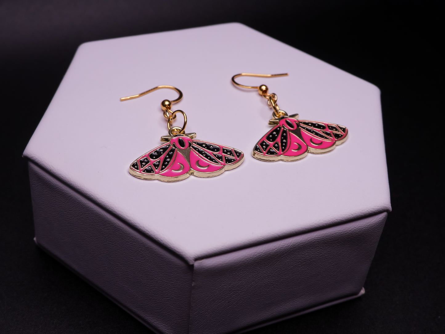 Stellar Ruby Moth Earrings