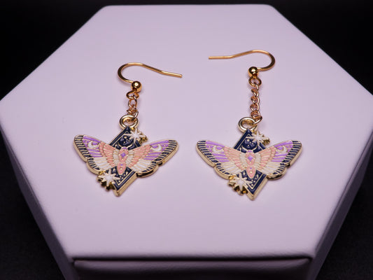 Starry Sky Moth Earrings