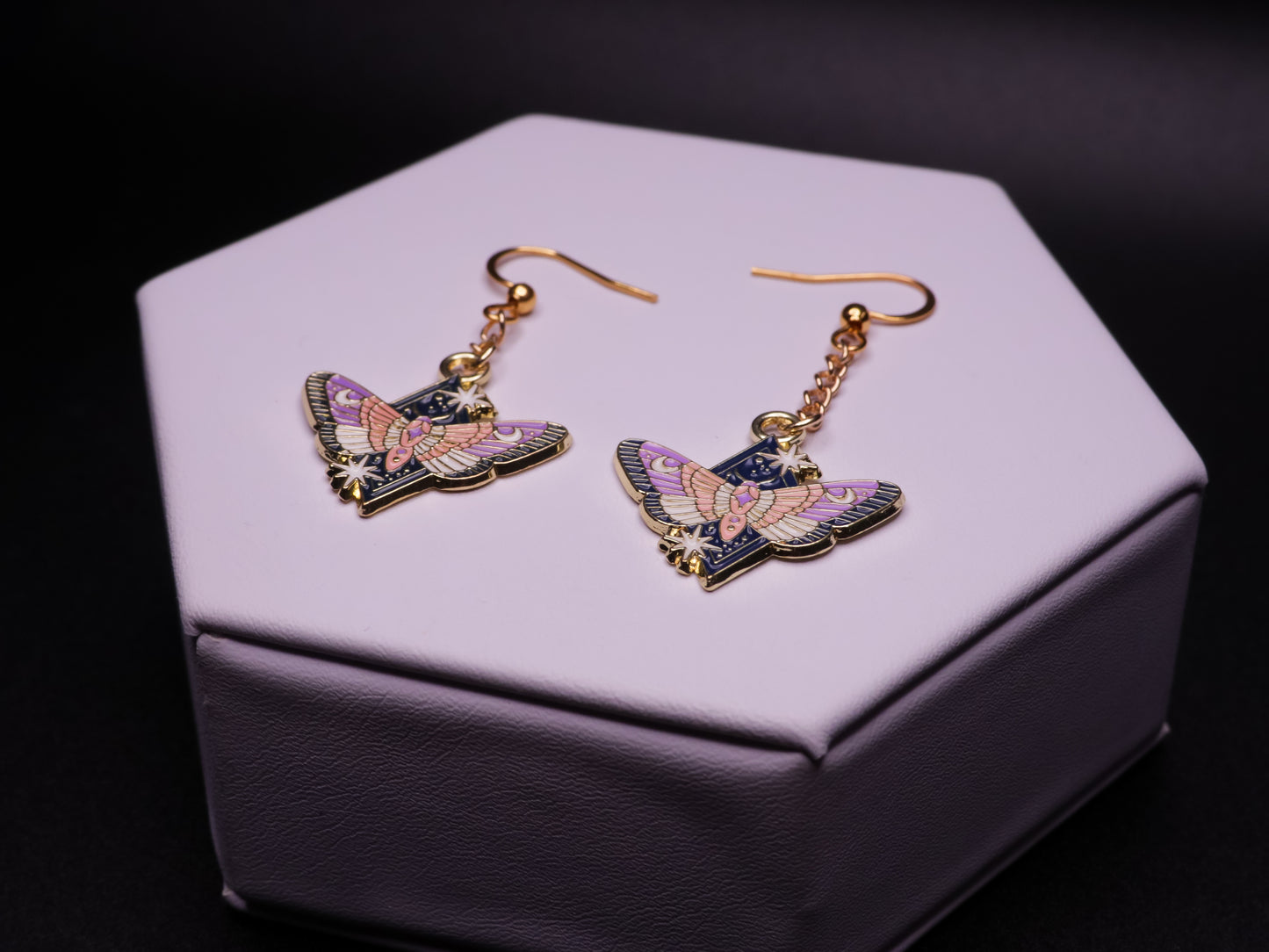 Starry Sky Moth Earrings