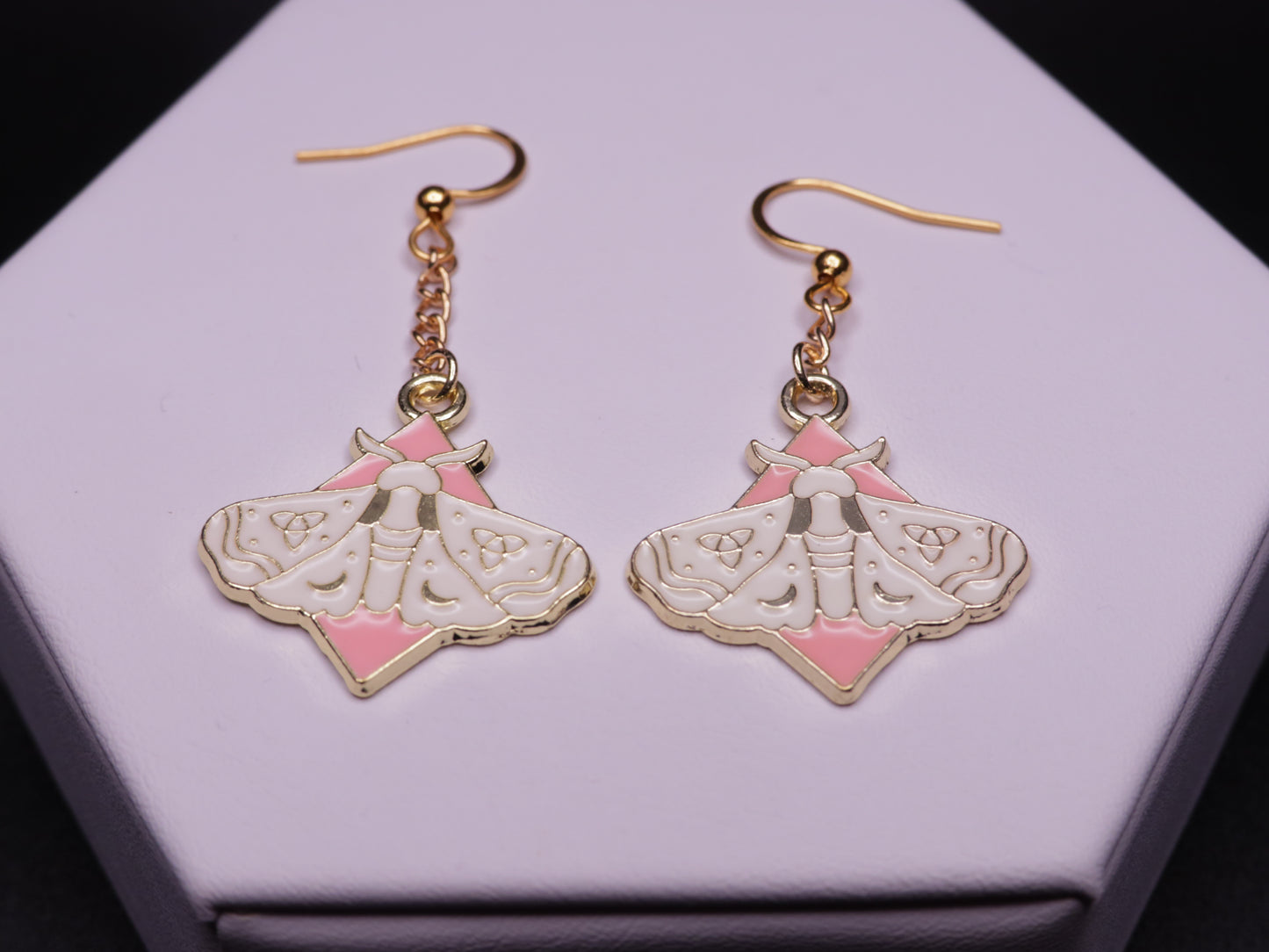 Rose Quartz Moth Earrings