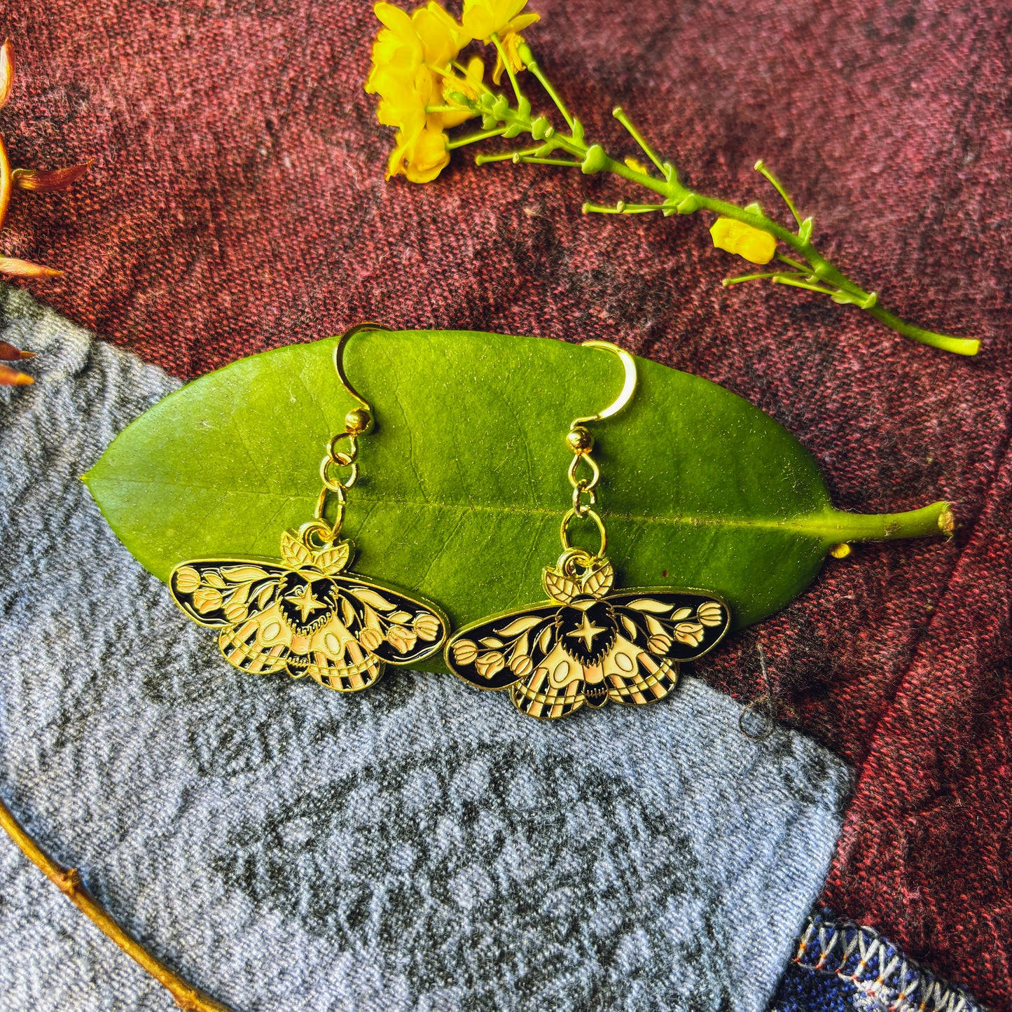 Dusky Bloom Moth Earrings