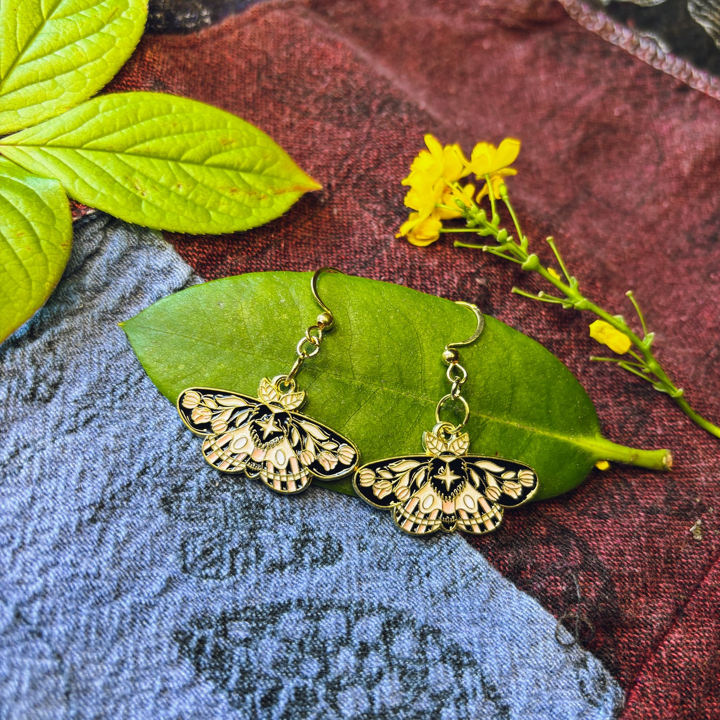 Dusky Bloom Moth Earrings